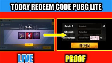 pubg lite redeem code free